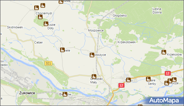 mapa Sobczyce, Sobczyce na mapie Targeo
