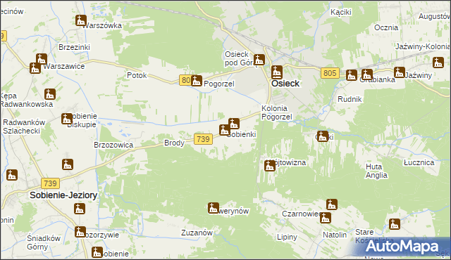 mapa Sobienki, Sobienki na mapie Targeo