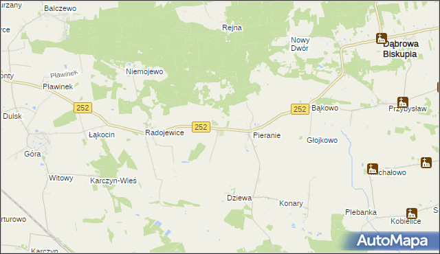 mapa Sobiesiernie gmina Dąbrowa Biskupia, Sobiesiernie gmina Dąbrowa Biskupia na mapie Targeo