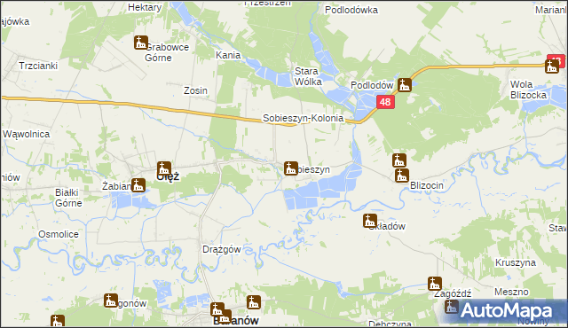 mapa Sobieszyn, Sobieszyn na mapie Targeo