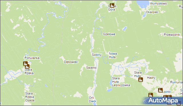 mapa Sobiny, Sobiny na mapie Targeo