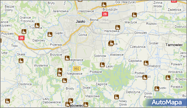 mapa Sobniów, Sobniów na mapie Targeo