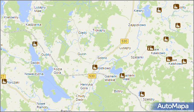 mapa Sobno, Sobno na mapie Targeo