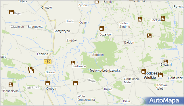 mapa Sobocin, Sobocin na mapie Targeo