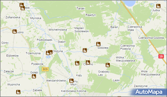 mapa Sobolew-Kolonia, Sobolew-Kolonia na mapie Targeo