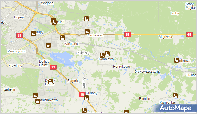 mapa Sobolewo gmina Supraśl, Sobolewo gmina Supraśl na mapie Targeo