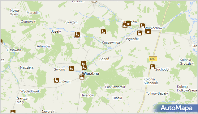 mapa Soboń, Soboń na mapie Targeo