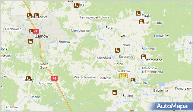 mapa Soczówki, Soczówki na mapie Targeo