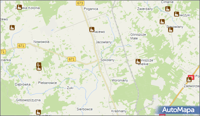 mapa Sokolany, Sokolany na mapie Targeo