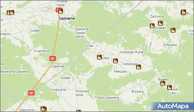 mapa Sokółka gmina Sadowne, Sokółka gmina Sadowne na mapie Targeo