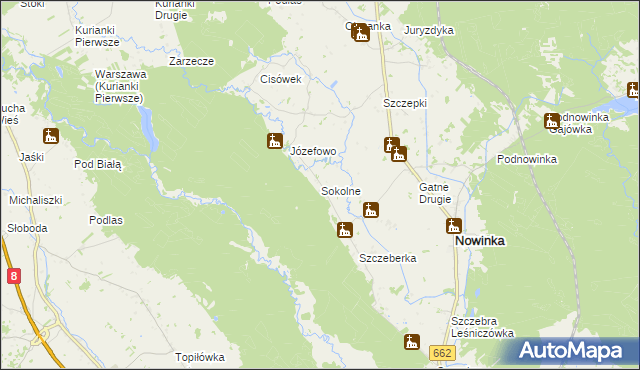 mapa Sokolne, Sokolne na mapie Targeo