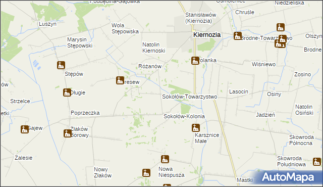 mapa Sokołów-Towarzystwo, Sokołów-Towarzystwo na mapie Targeo