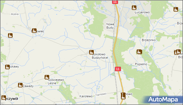 mapa Sokołowo Budzyńskie, Sokołowo Budzyńskie na mapie Targeo