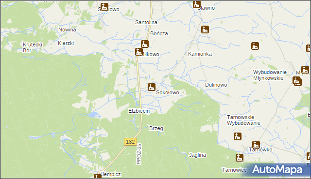 mapa Sokołowo gmina Lubasz, Sokołowo gmina Lubasz na mapie Targeo