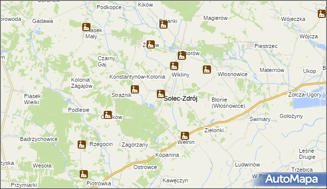mapa Solec-Zdrój, Solec-Zdrój na mapie Targeo