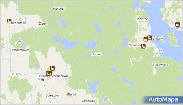 mapa Solniki gmina Iława, Solniki gmina Iława na mapie Targeo