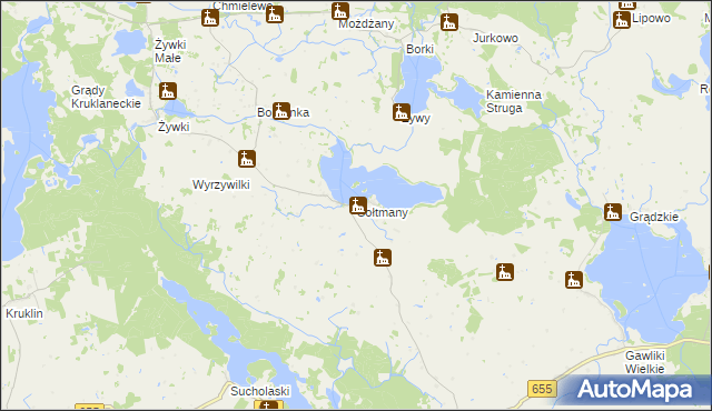 mapa Sołtmany gmina Kruklanki, Sołtmany gmina Kruklanki na mapie Targeo