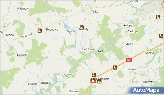 mapa Sortławki, Sortławki na mapie Targeo