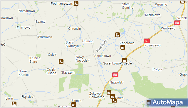 mapa Sosenkowo, Sosenkowo na mapie Targeo