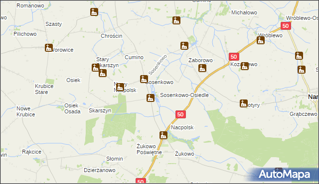 mapa Sosenkowo-Osiedle, Sosenkowo-Osiedle na mapie Targeo