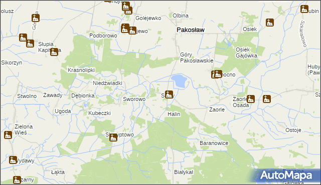 mapa Sowy gmina Pakosław, Sowy gmina Pakosław na mapie Targeo