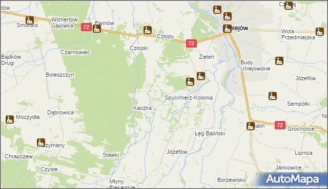 mapa Spycimierz-Kolonia, Spycimierz-Kolonia na mapie Targeo