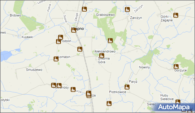 mapa Srebrna Góra gmina Wapno, Srebrna Góra gmina Wapno na mapie Targeo