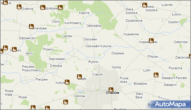 mapa Srebrna Wieś, Srebrna Wieś na mapie Targeo