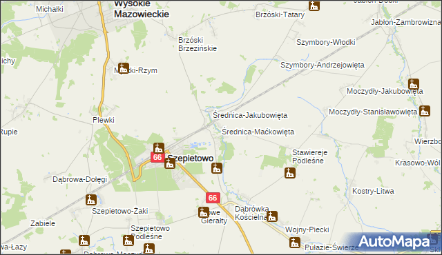 mapa Średnica-Maćkowięta, Średnica-Maćkowięta na mapie Targeo