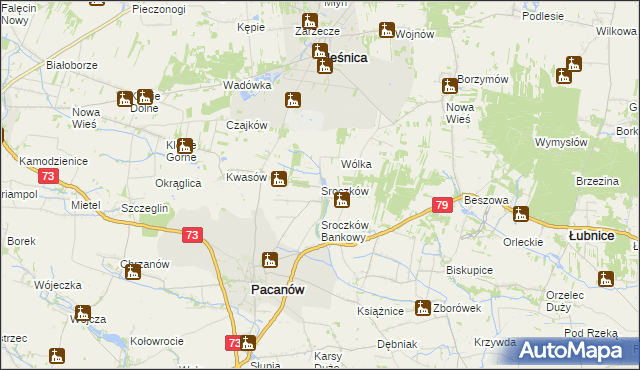 mapa Sroczków, Sroczków na mapie Targeo