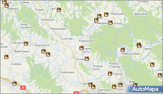 mapa Srogów Górny, Srogów Górny na mapie Targeo