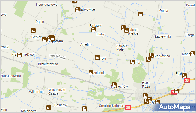 mapa Sroki, Sroki na mapie Targeo