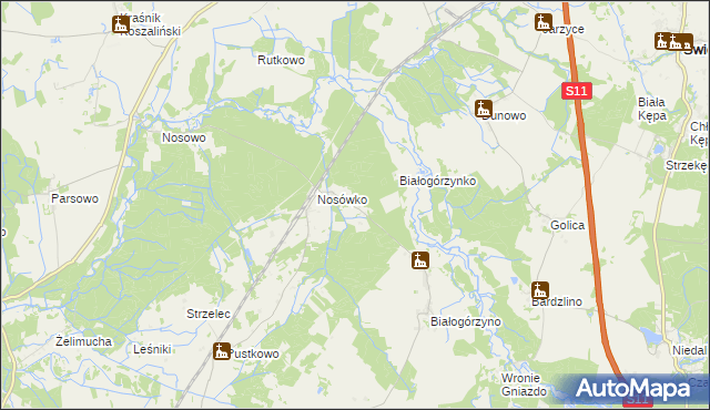 mapa Stajkowo gmina Białogard, Stajkowo gmina Białogard na mapie Targeo