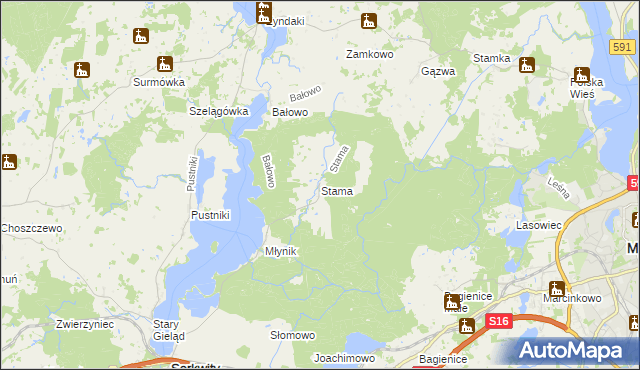 mapa Stama, Stama na mapie Targeo