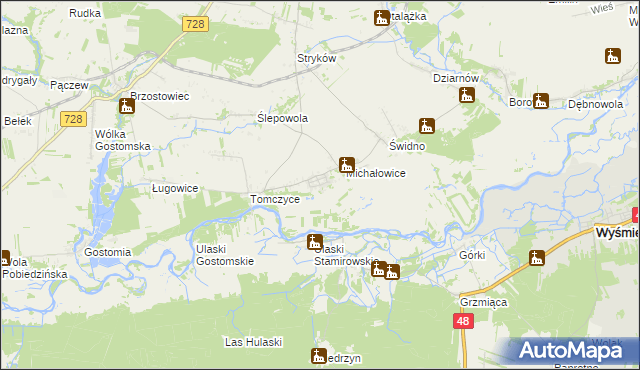 mapa Stamirowice gmina Mogielnica, Stamirowice gmina Mogielnica na mapie Targeo