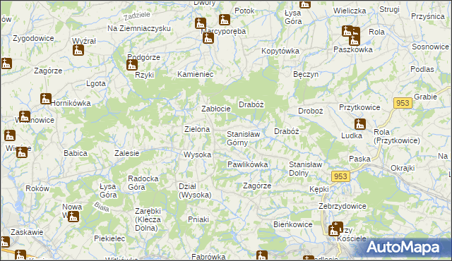 mapa Stanisław Górny, Stanisław Górny na mapie Targeo