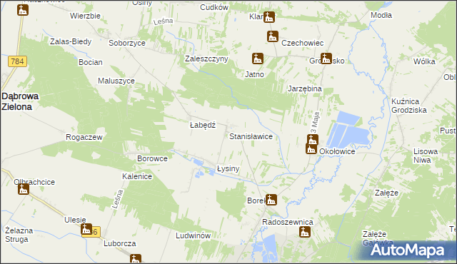 mapa Stanisławice gmina Koniecpol, Stanisławice gmina Koniecpol na mapie Targeo