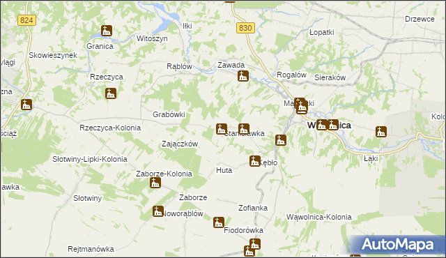 mapa Stanisławka gmina Wąwolnica, Stanisławka gmina Wąwolnica na mapie Targeo