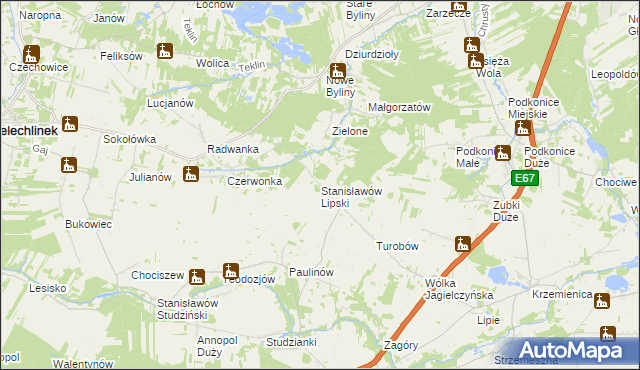 mapa Stanisławów Lipski, Stanisławów Lipski na mapie Targeo