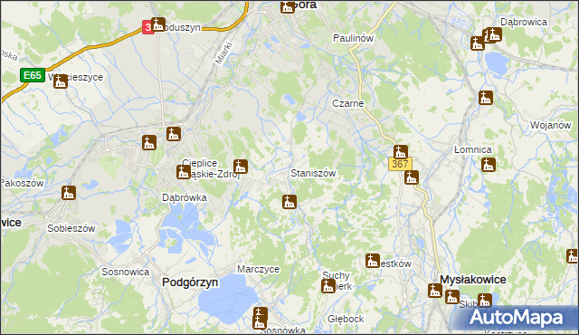 mapa Staniszów, Staniszów na mapie Targeo