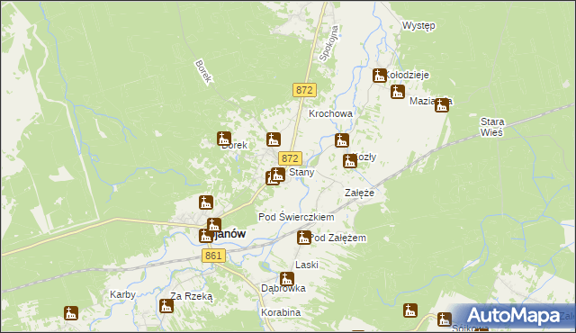 mapa Stany gmina Bojanów, Stany gmina Bojanów na mapie Targeo