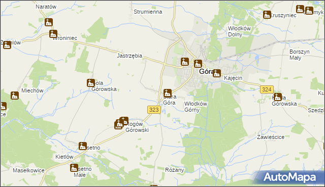 mapa Stara Góra gmina Góra, Stara Góra gmina Góra na mapie Targeo