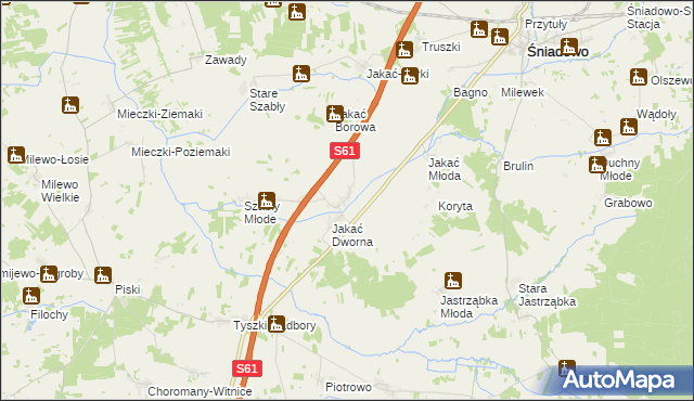 mapa Stara Jakać, Stara Jakać na mapie Targeo