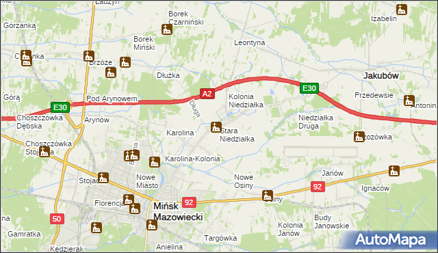 mapa Stara Niedziałka, Stara Niedziałka na mapie Targeo