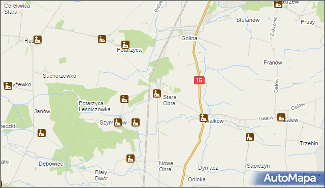 mapa Stara Obra, Stara Obra na mapie Targeo