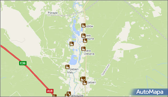 mapa Stara Oleszna, Stara Oleszna na mapie Targeo