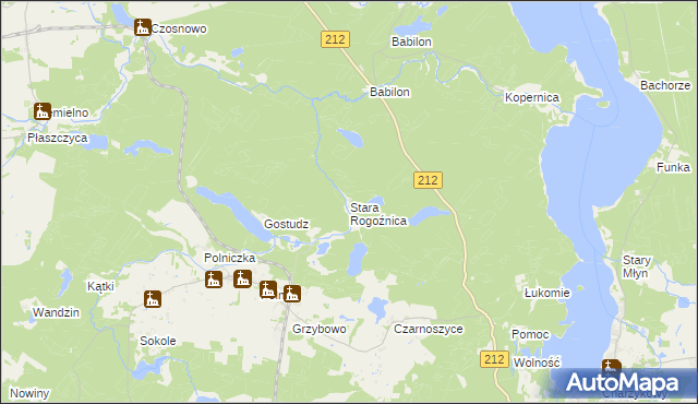 mapa Stara Rogoźnica, Stara Rogoźnica na mapie Targeo