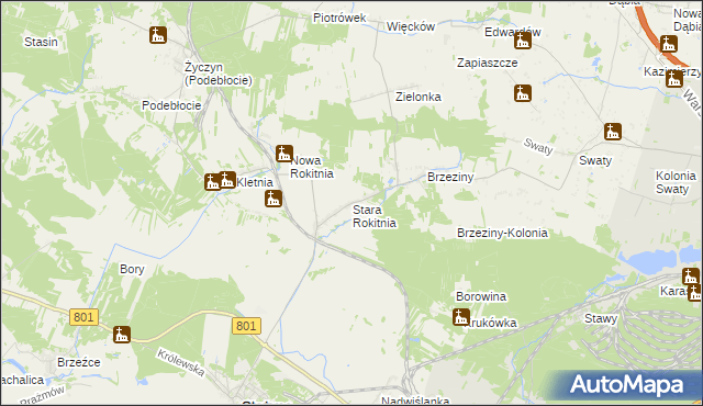 mapa Stara Rokitnia, Stara Rokitnia na mapie Targeo