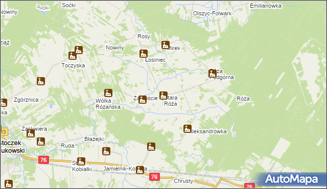 mapa Stara Róża, Stara Róża na mapie Targeo