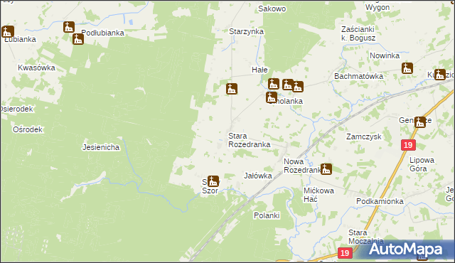 mapa Stara Rozedranka, Stara Rozedranka na mapie Targeo